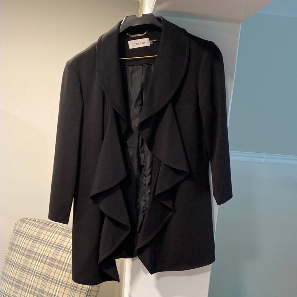 Calvin Klein Black Blazer Classic Tailored Suit Jacket